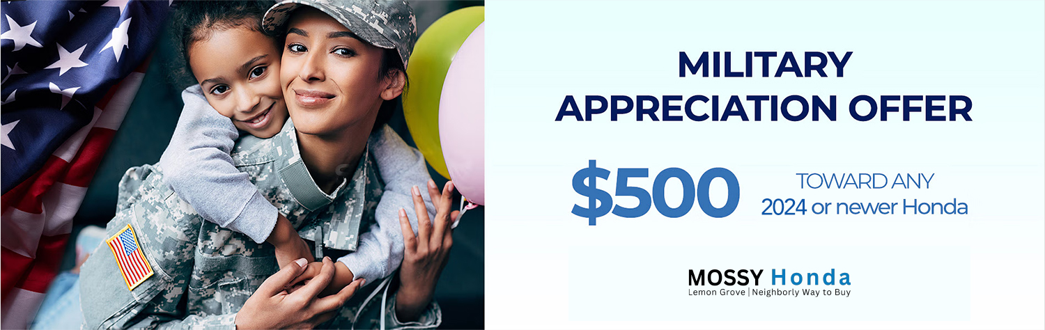 Military Appreciation Offer - $500 Towards Any 2024 Or Newwer Honda
