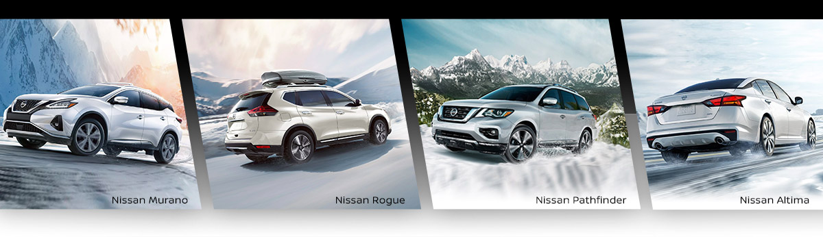 Nissan Murano & Nissan Rogue & Nissan Pathfinder in Snow — All Wheel Drive Header