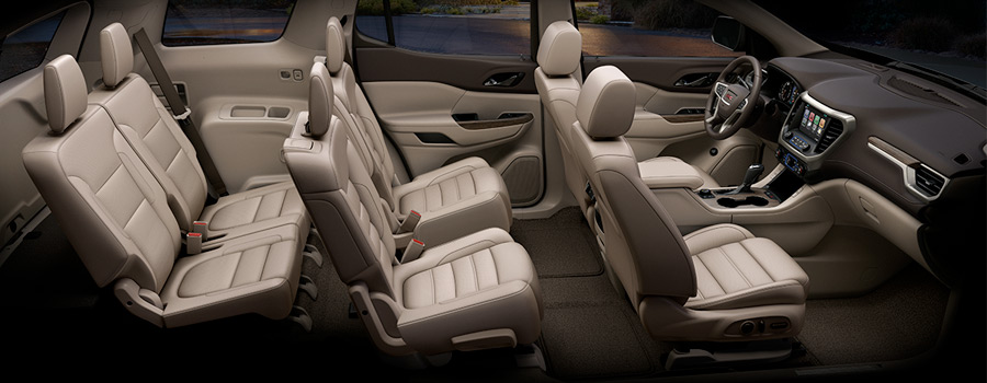 2018 GMC Acadia Denali Full Interior Showing Six Passenger Seating Configuration